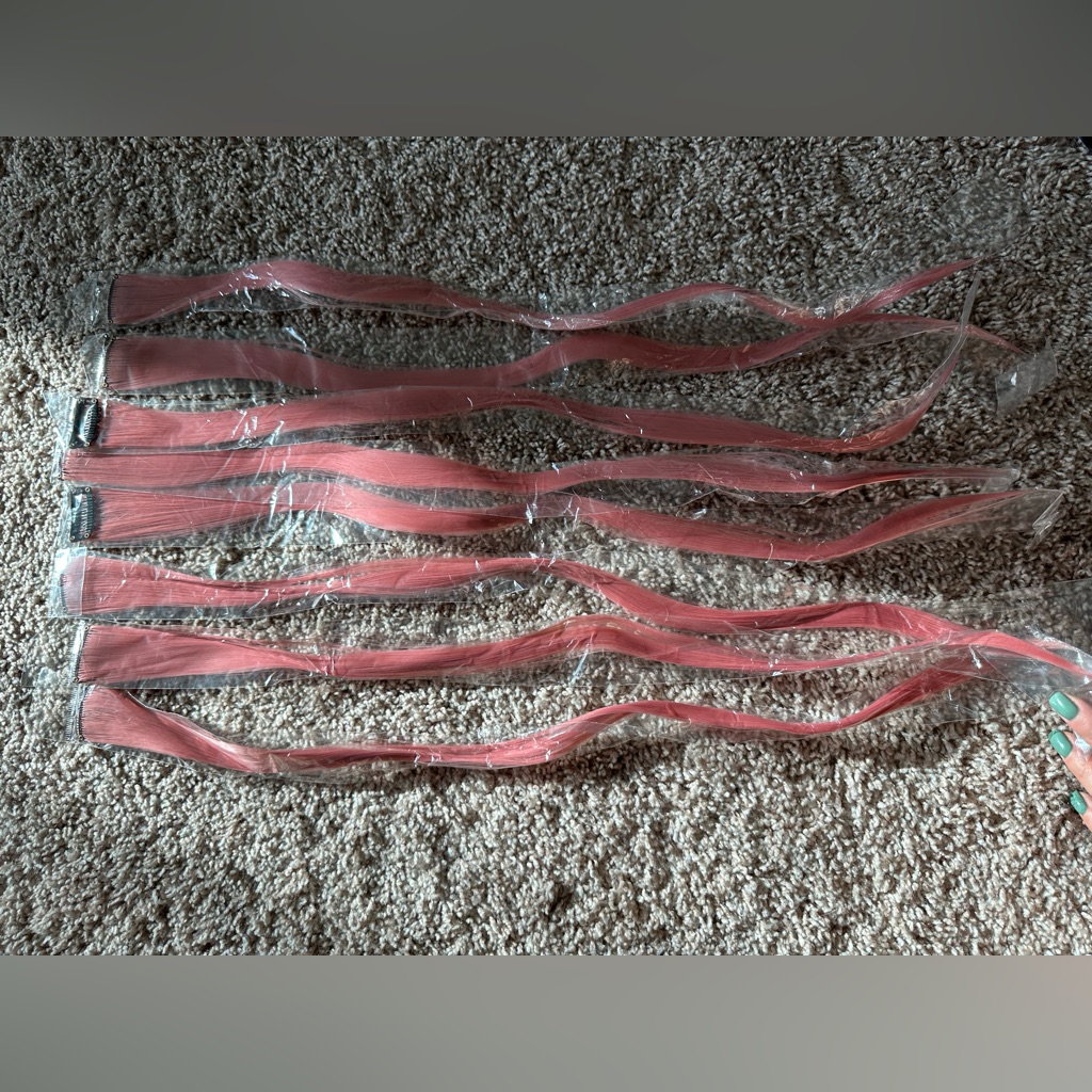 Synthetic Pink Hair Strands